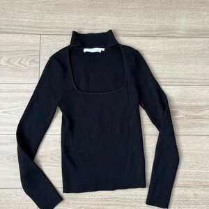 ASTR The Label Gray Ribbed Knit Top